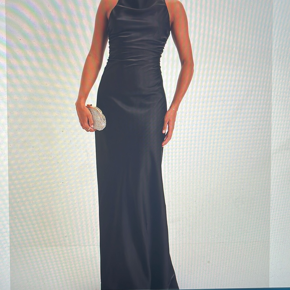 Lulus effortlessly sensational satin backless maxi dress